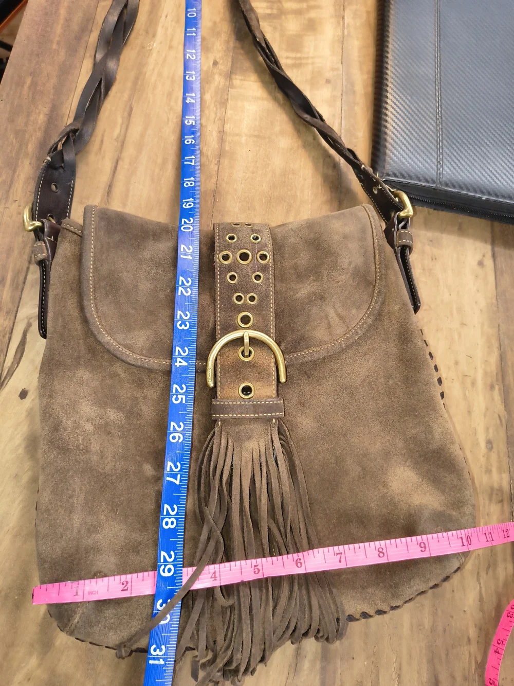 Coach Suede 2003 Soho Fringe Bag ♥️ Cowhide Leather ♥️ Vintage ❤️❤️ - Picture 13 of 15